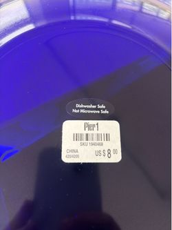 Pier 1 blue glass plate set