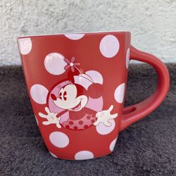 Disney Minnie Mouse Coffee Mug Red Polka Dot..
