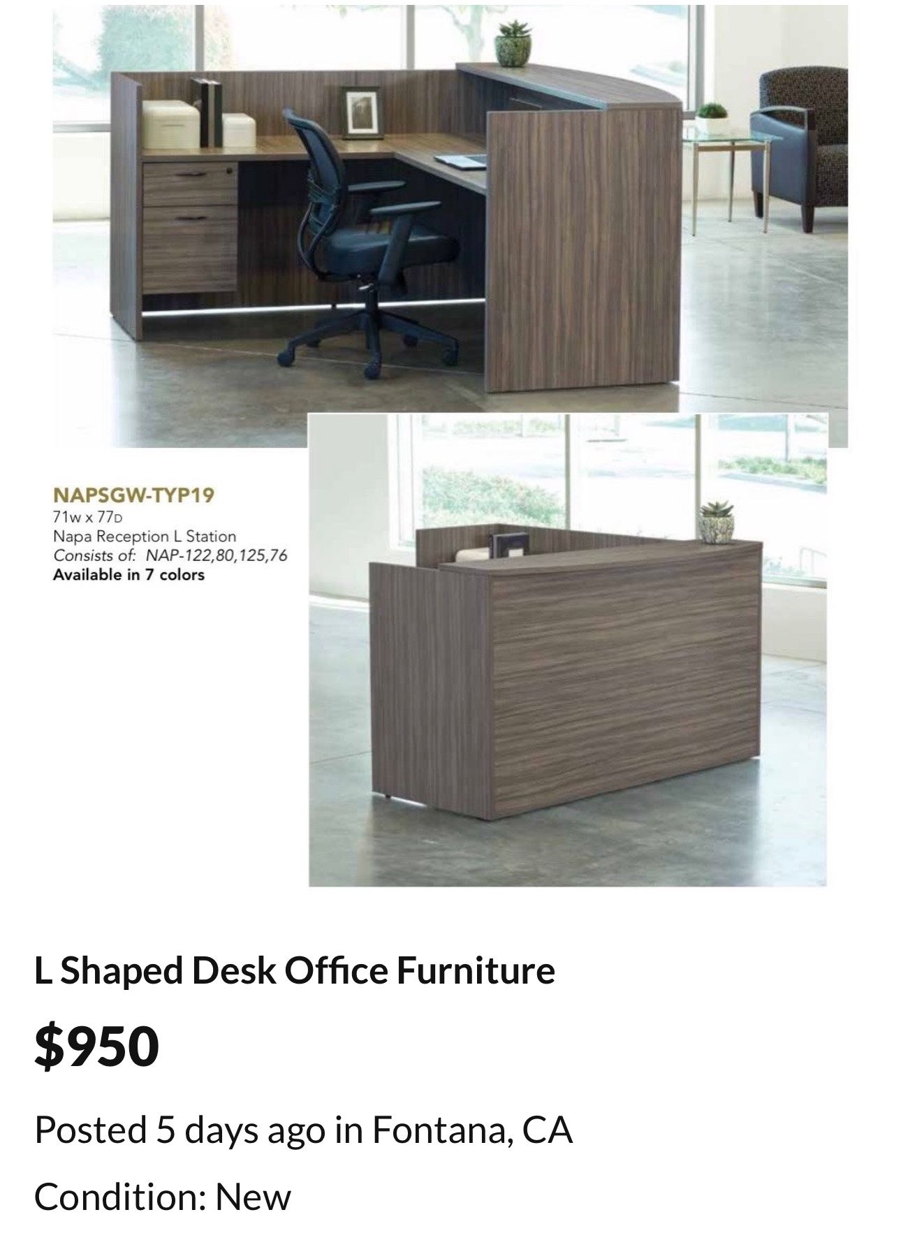 L Shaped Reception Desk Office Furniture