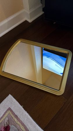 Rectangular Mirror with Gold Frame