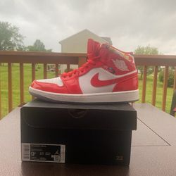 Jordan 1 Patent Leather Red and White