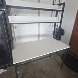 White Desk With Shelfs Like New