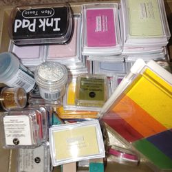 Stamps, Ink Pads, Embossing Powder. Most Never Used!