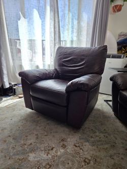 Ikea Vreta Brown leather recliner