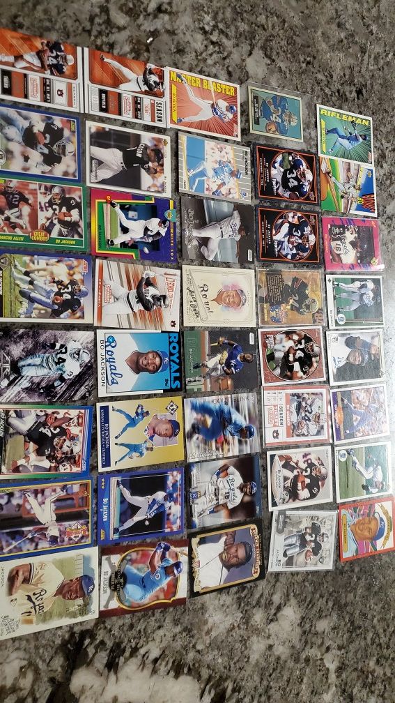 Lot of 40 BO JACKSON Raiders/Royals/white soxs cards for $25