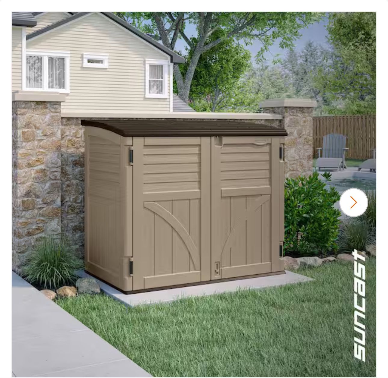 2 ft. 8 in. x 4 ft. 5 in. x 3 ft. 9.5 in. Resin Horizontal Storage Shed
