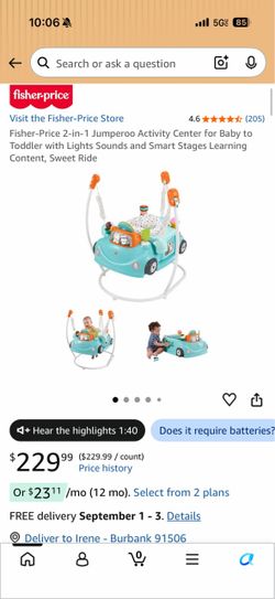 Fisher-Price 2-in-1 Jumperoo Activity Center Sweet Ride