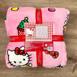 Hello Kitty Pink Gingerbread Blanket 