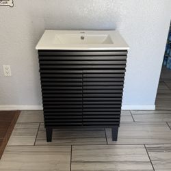 BRAND NEW!!! 24” Black Bathroom Vanity w/ Sink top & Faucet