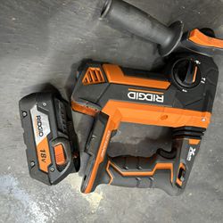 Used RIDGID 18V Brushless Cordless 1 in. SDS-Plus Rotary Hammer With 4.0 Battery No Charger