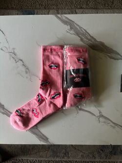 Pink Chrome Hearts Socks 🧦  (One Pair)