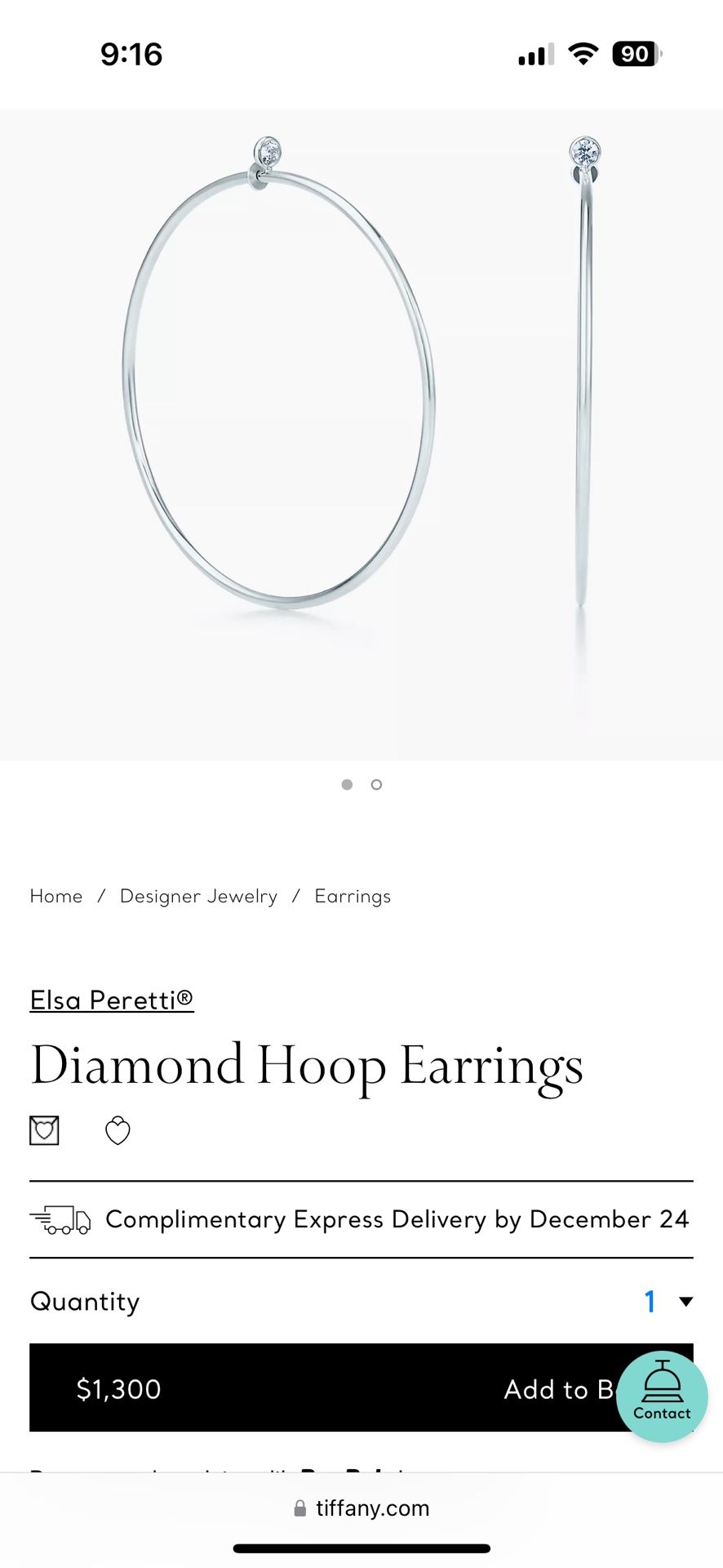 Tiffany’s Diamond Hoop Earrings