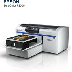 Epson SureColor F2000 & F2100 DTG Printers, Prestige L2 DTF Printer, Seismo A16 DTF Shaker, 2 Hotronix Heat Press 16” x 20” & 2 Caddie Stand Bundle