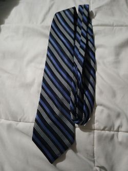 Blue and Gray Striped Necktie