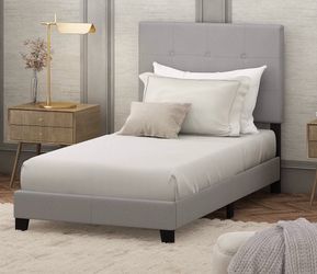 NEW Twin Bed Frame, Laval Button Tufted Upholstered Platform Bed Frame !