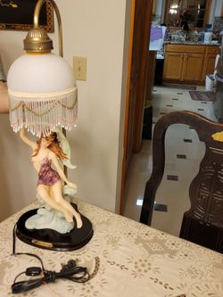 The Crosa Collection Table Lamp - Woman sitting on a wave,  Bead Fringe
Price history