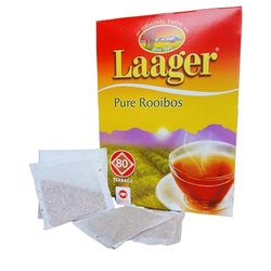 Laager Rooibos Tea | 80 Tagless Teabags | Most Flavorful Organic Premium Rooibos | Caffeine Free | South African Rooibos Tea