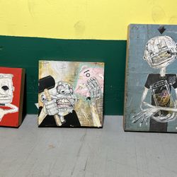 Four original paintings by REN