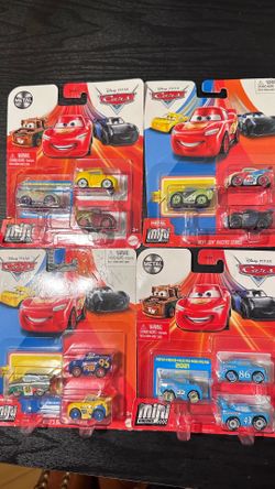 Disney Pixar Cars Mini Racers, Metal Die-Cast Vehicles, 3-Packs, Set of 4