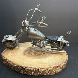 Vintage Motorcycle Scrap Metal Nuts Bolts Sculpture 