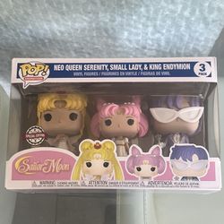 Funko Pop! Animation Sailor Moon Exclusive Neo Queen Serenity, Small Lady, King Endymion
