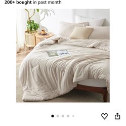 BedSure Super King Comforter Set In Beige 