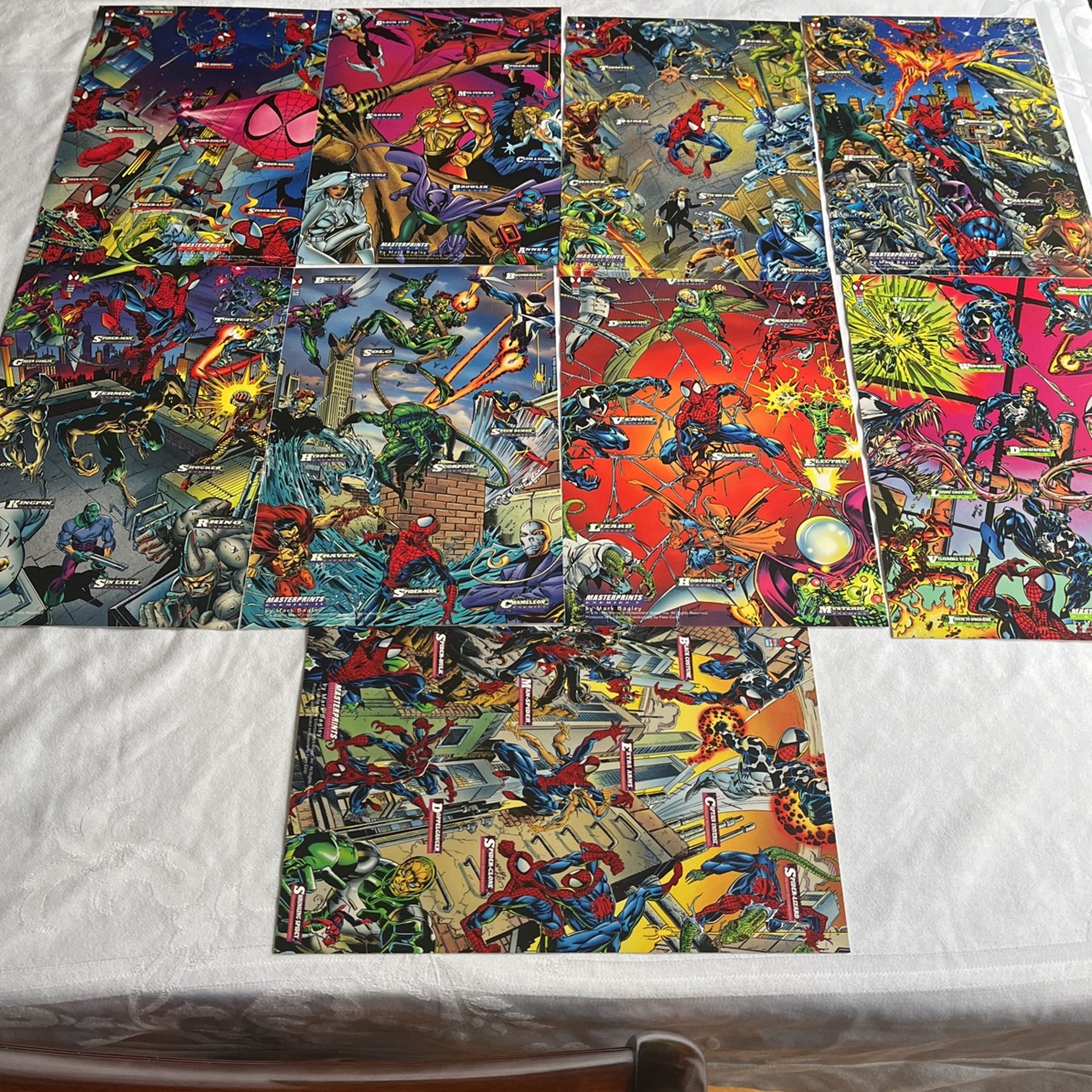 Marvel Spider-Man 1st Edition 1994 6 1/2x10 Set Of 9 Cards