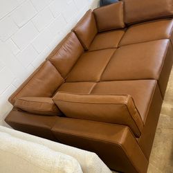Avery Cognac Vegan Leather Modular Sofa