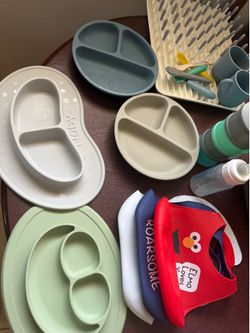 Silicon Baby Feeding set bibs, plates etc
