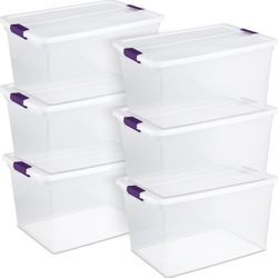 Sterilite 66 Qt Clear View Latch Storage Box, Pack of 20