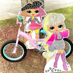 LOL Surprise girls bike, 16-inch wheel, Pink with  2 posters of lol Surprise girls (pre-owned)