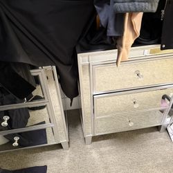 Glass mirror dresser set- Nightstand 