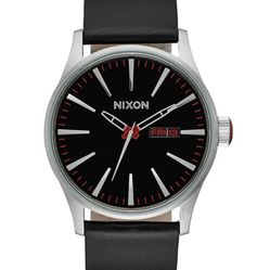 NIXON Sentry Leather Black Watch