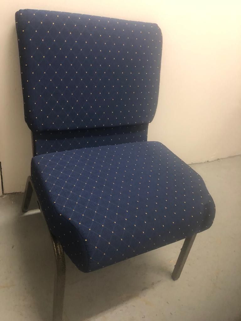 10 Brand New Blue Stackable Chairs