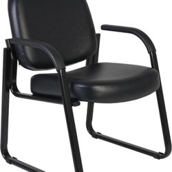 Romig Victor Guest and Reception Chair with Arms, Vinyl - Black  Brand Romig Color Black Material Vinyl Product Dimensions 21"D x 24"W x 34"H Size 250