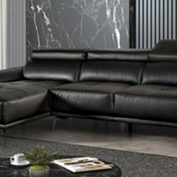 Brand New Black Leather Modern Style Set