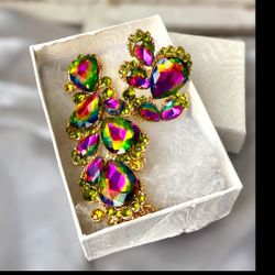 Mystic Purple Austrian Crystal Bracelet & Adjustable Ring Jewelry Set