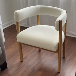 Cream puff Upholstery Wood Chair (Retail $160)
