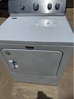 Silver panel Maytag dryer electric  large load capacity works perfectly with warranty extra for delivery same day delivery and installation available