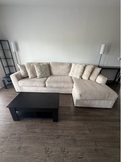 Ivory Sectional with Chaise