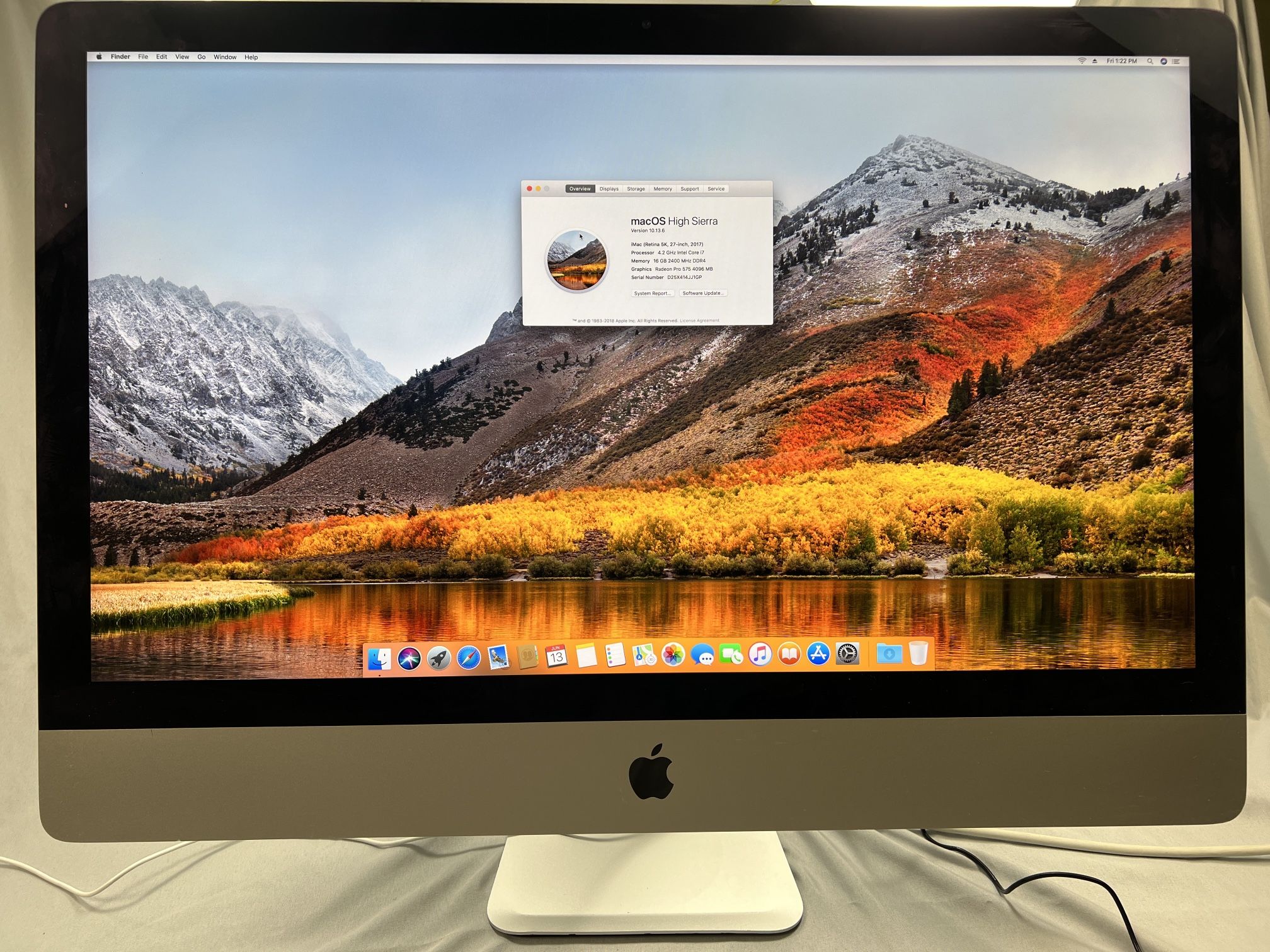Apple 27-inch iMac (retina 5k, Mid 2017. 16 GB Memory, 1 TB Hard drive