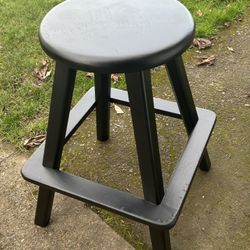 Black Wooden Barstool 
