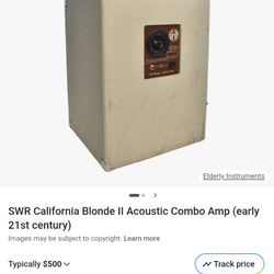SWR California Blonde Amp 1997 Used Good Condition Orig. Price $500