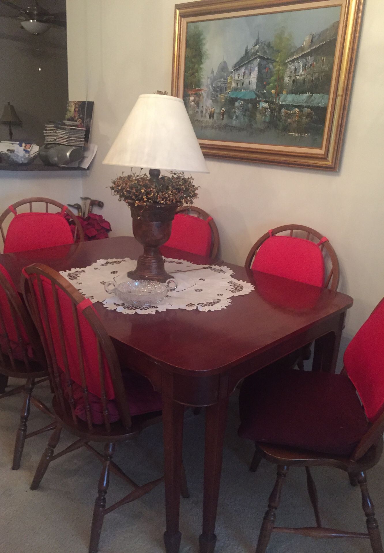 Antique Mohagany din table and 6 chairs