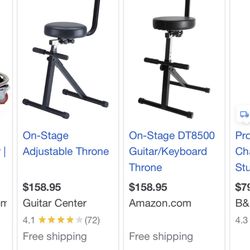 On stage Guitar/keyboard Throne/chair