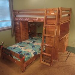 Pine Kids Bunk Bed,Desk, Chester Drawers.