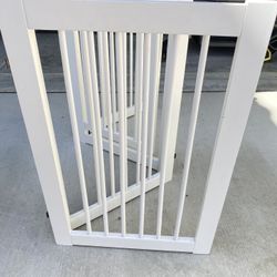 White Wooden Panel Pet Gate