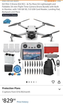 DJI Mini 3 Drone Premium Bundle - Built-In Screen Remote & 4 Batteries