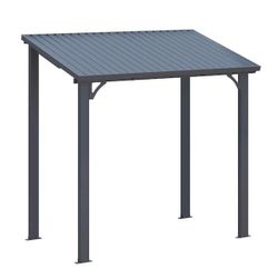 2405a $200 8 ft. x 5 ft. Outdoor Pergola Hardtop Gazebo, Wall-Mounted Heavy Duty Lean to Metal Patio Cover Upgrade your outdoor space with the AECOJ