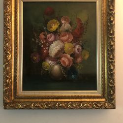 Painting  Big Size Floral Motif On Canvas 